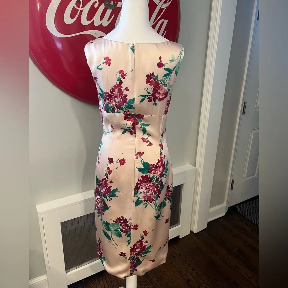 Dolce & Gabbana Silk Floral Midi Dress, Authentic, Pink & Green IT 40/US 4 *read - Picture 6 of 15